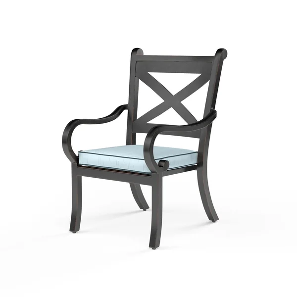 Monterey Aluminum Patio Dining Chair in Canvas Skyline w/ Self Welt By Sunset West
