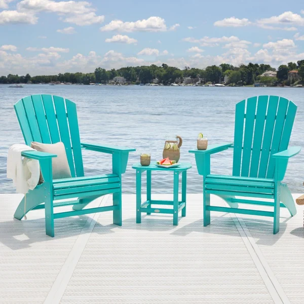 Nautical 3 Pc Recycled Plastic Seating Set in Aruba by POLYWOOD