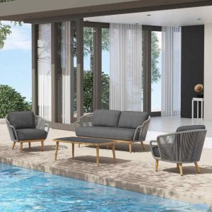 Evangeline 4 Pc Aluminum Seating Set by Lakeview Outdoor Designs