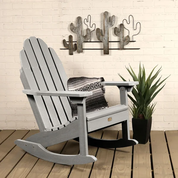 Charmville Recycled Plastic Adirondack Rocking Chair in Harbor Gray by Lakeview Outdoor Designs