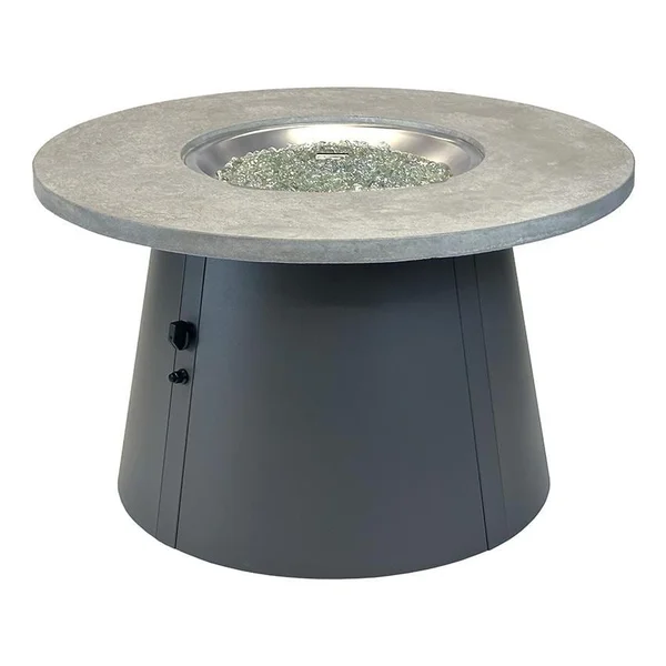 Cirvalo 42 Inch Round Natural Gas Fire Pit in Relic Grey/Charcoal by The Outdoor GreatRoom Company (Ships Propane w/ Conversion Kit)