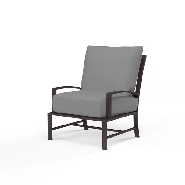 La Jolla Aluminum Patio Club Chair in Canvas Granite w/ Self Welt By Sunset West