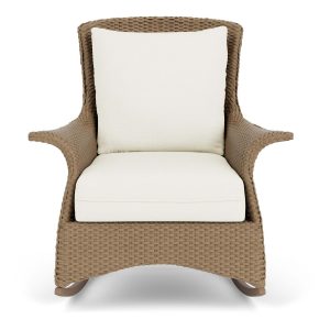 Mandalay Lloyd Loom Rocking Club Chair in Fawn/Sailcloth Salt by Lloyd Flanders
