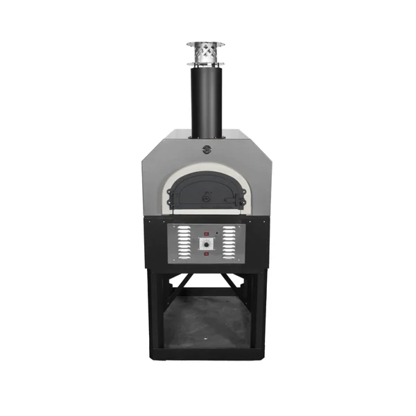 Chicago Brick Oven CBO-750 Hybrid Residential Outdoor Pizza Oven On Stand - Natural Gas - Silver - CBO-O-STD-750-HYB-NG-SV-R-3K