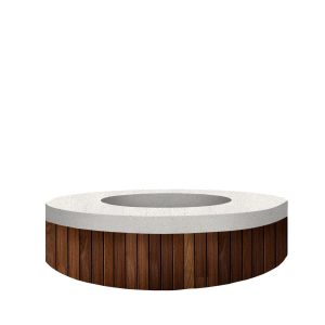Willowlake 48 Inch Round GFRC Propane Fire Pit in Ultra White by Lakeview Outdoor Designs