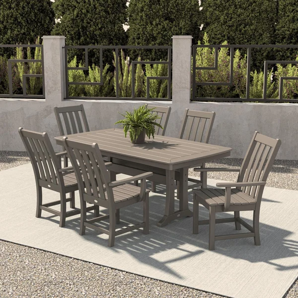 POLYWOOD Vineyard 7-Piece Dining Set - Slate Grey