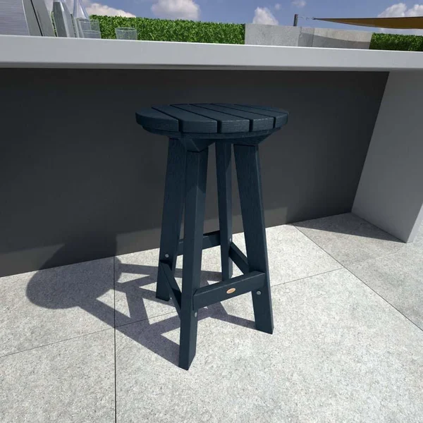 Tracewood Recycled Plastic Bar Stool in Federal Blue by Lakeview Outdoor Designs