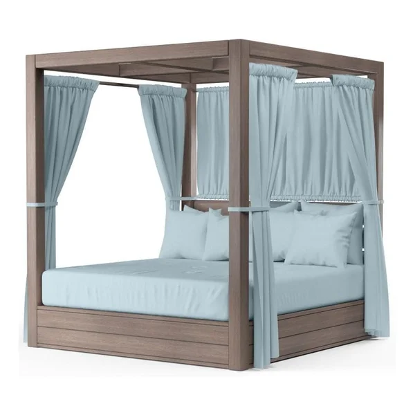 Laguna Aluminum Daybed in Driftwood/Canvas Skyline by Sunset West