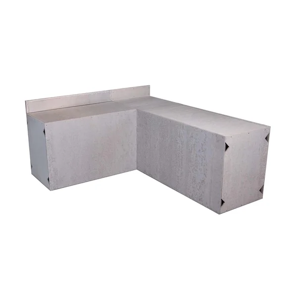 Universal 7 ft X 8 ft Ready To Finish L-Shaped Outdoor Kitchen System Appliance and Storage Cabinets W/Backsplashes On 54 Inch & 90 Degree Corner Cabinets