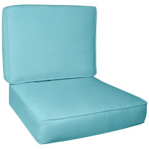 Sunbrella Canvas Aruba Large Outdoor Replacement Club Chair Cushion Set w/ Piping by BBQGuys Signature