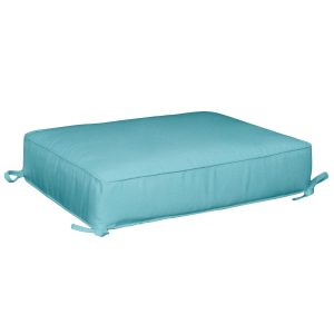 Sunbrella Canvas Aruba Medium Outdoor Replacement Ottoman Cushion W/ Piping By BBQGuys Signature