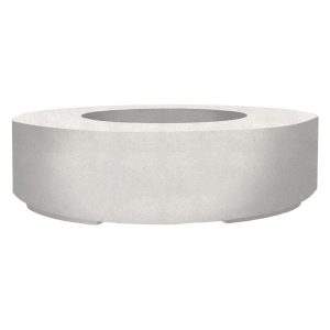 Stoneview 80 Inch Round GFRC Natural Gas Fire Pit in Ultra White by Lakeview Outdoor Designs