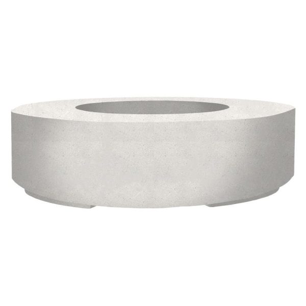 Stoneview 80 Inch Round GFRC Natural Gas Fire Pit in Ultra White by Lakeview Outdoor Designs