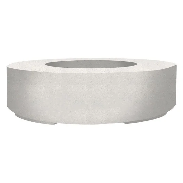 Stoneview 80 Inch Round GFRC Natural Gas Fire Pit in Ultra White by Lakeview Outdoor Designs