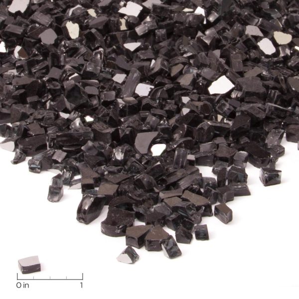 Lakeview 1/4-Inch Black Reflective Fire Glass - 20 Lbs