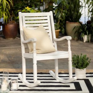 Horizon Way Acacia Rocking Chair in White Wash by Ultimate Patio