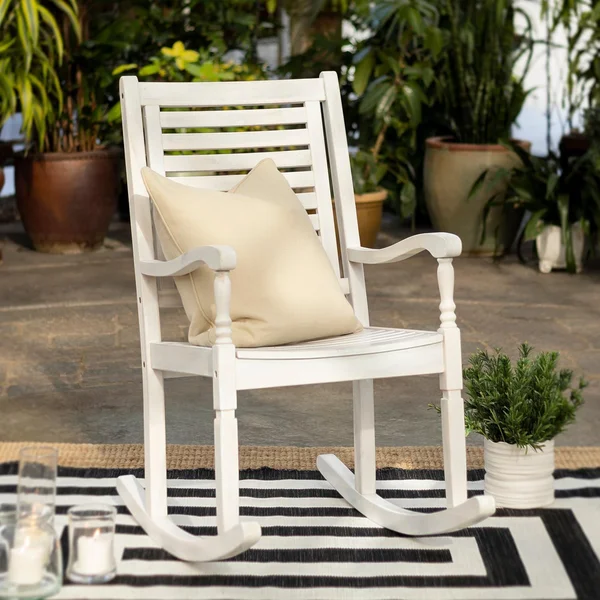 Horizon Way Acacia Rocking Chair in White Wash by Ultimate Patio