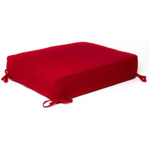 Sunbrella Canvas Jockey Red Small Outdoor Replacement Ottoman Cushion W/ Piping By BBQGuys Signature
