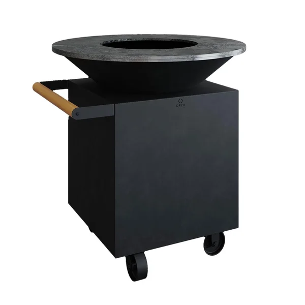 OFYR Classic Black 100 PRO 40 Inch Wood-Fired Flat Top Grill - OCB-100-PRO