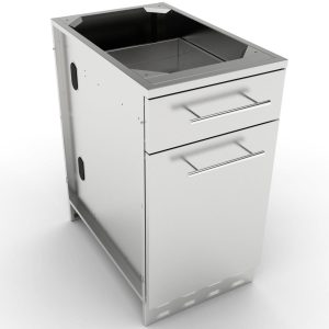 Sunstone 18-Inch Outdoor Kitchen Propane Tank / Trash Drawer Island Cabinet - SBC18SLPCD