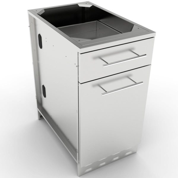 Sunstone 18-Inch Outdoor Kitchen Propane Tank / Trash Drawer Island Cabinet - SBC18SLPCD
