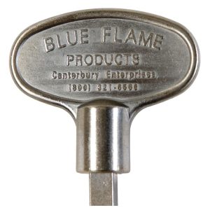 Blue Flame 3 Inch Universal Size Fireplace Key - Chrome