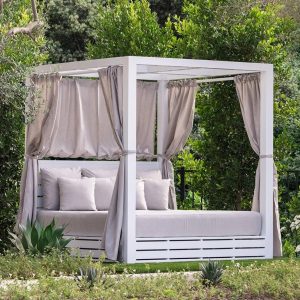 Newport Aluminum Daybed in Frost/Cast Silver by Sunset West