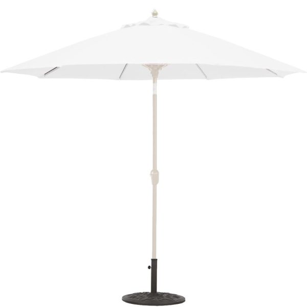 Galtech 9 Ft. Bar Height Octagonal Aluminum Patio Market Umbrella W/ Crank Lift And Auto Tilt - White Frame W/ Sunbrella Canvas Natural Canopy