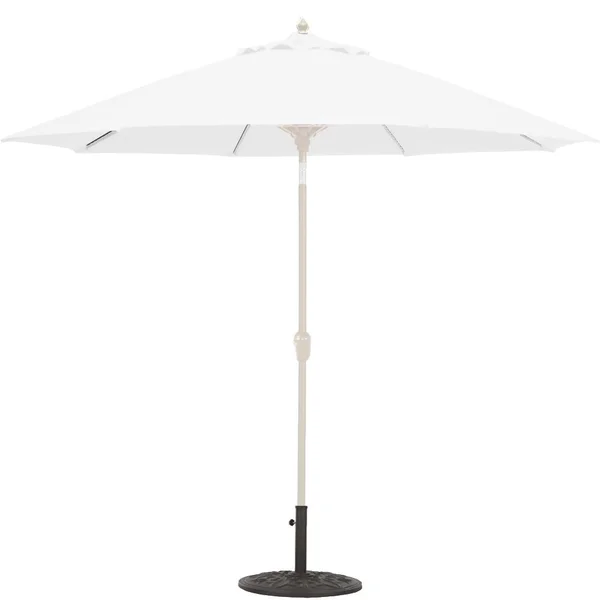 Galtech 9 Ft. Bar Height Octagonal Aluminum Patio Market Umbrella W/ Crank Lift And Auto Tilt - White Frame W/ Sunbrella Canvas Natural Canopy