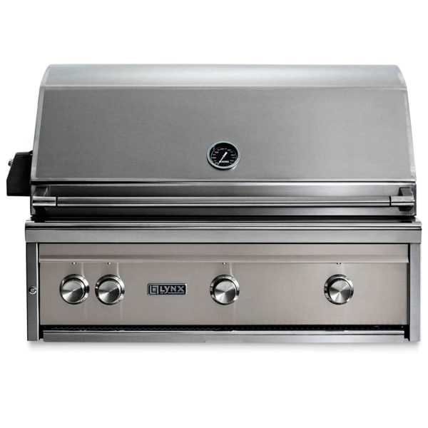 Lynx Professional 36 Inch Built-In Natural Gas Grill w/ One Infrared Trident Burner & Rotisserie in Limestone - L36TR-LSNG