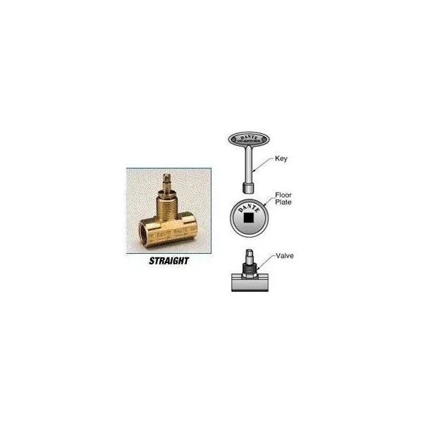 Blue Flame Straight Fireplace Valve Kit - Chrome