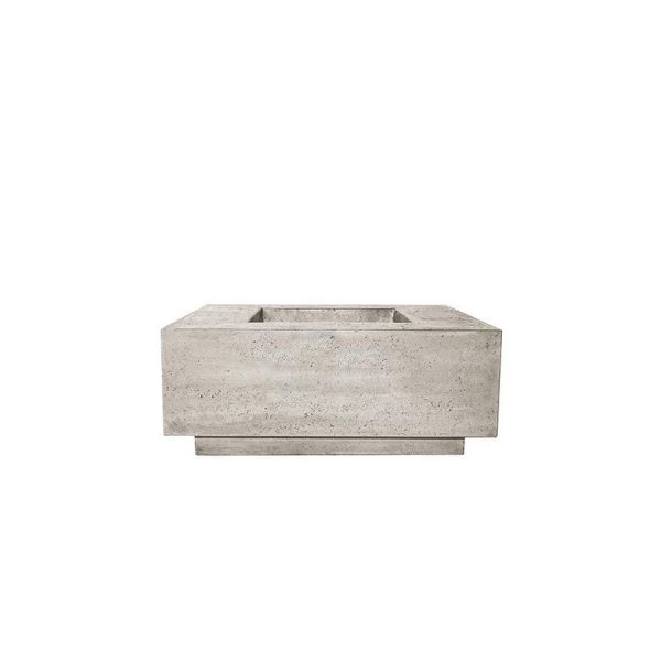 Cascata Bay 42 Inch Square GFRC Propane Fire Pit Table in Natural by Lakeview Outdoor Designs