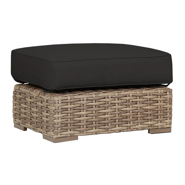 Havana Wicker Ottoman in Tobacco/Spectrum Carbon by Sunset West