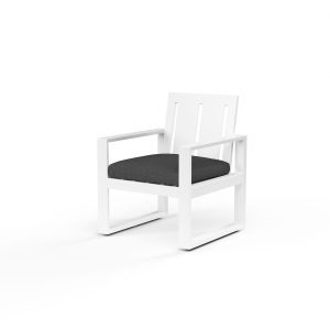 Newport Aluminum Dining Chair in Spectrum Carbon w/ No Welt By Sunset West