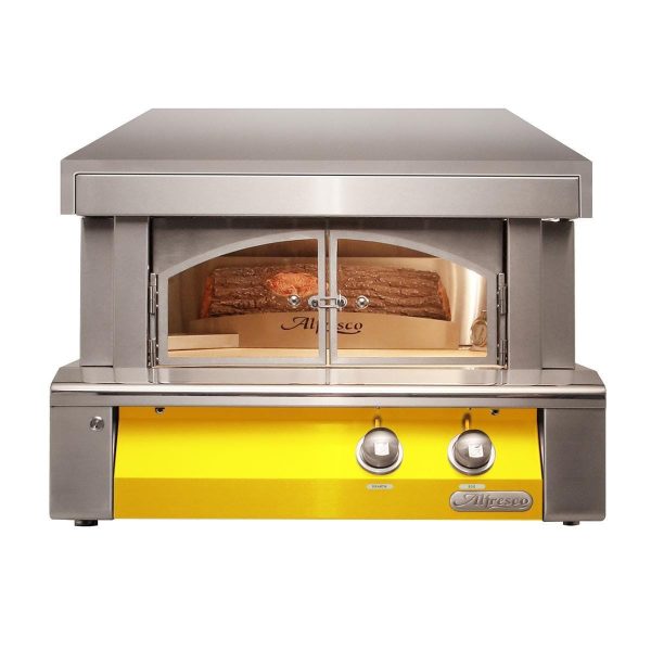 Alfresco 30-Inch Freestanding Countertop Propane Outdoor Pizza Oven Plus in Traffic Yellow - AXE-PZA-LP-S1023