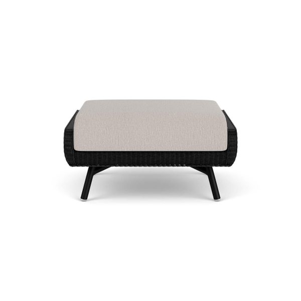 Essence Lloyd Loom Ottoman in Ebony/Remy Cloud by Lloyd Flanders