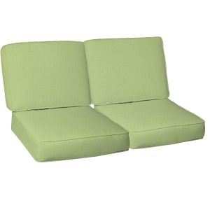 Sunbrella Canvas Parrot 4 Piece Small Outdoor Replacement Loveseat Cushion Set W/ Piping By BBQGuys Signature