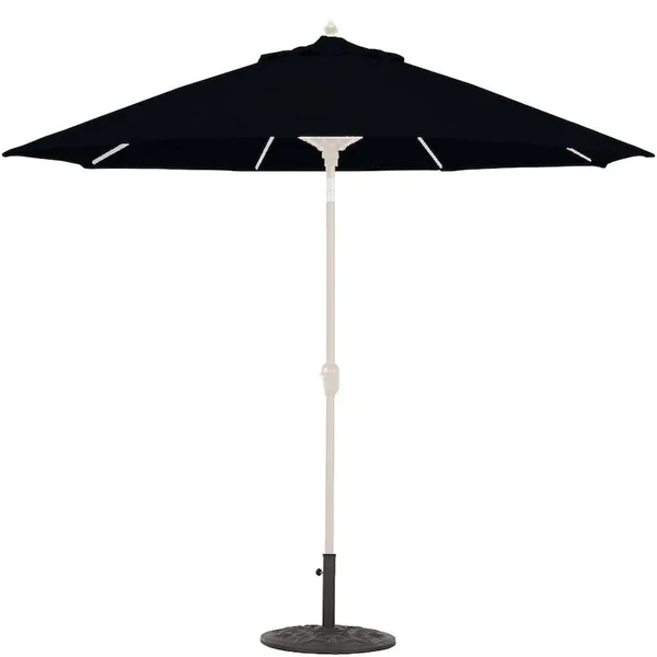 Galtech 9 Ft. Bar Height Octagonal Aluminum Patio Market Umbrella W/ Crank Lift And Auto Tilt - White Frame W/ Sunbrella Canvas Black Canopy