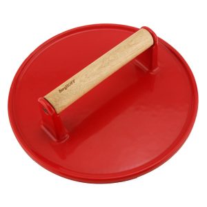 BergHOFF 9 Inch Cast Iron Steak Press Red