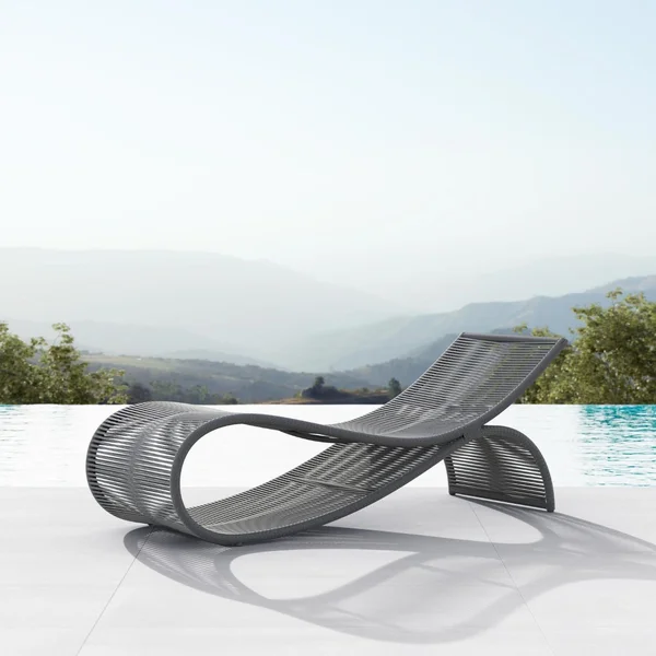 Wave Woven Rope Chaise Lounge in Ash by Azzurro Living