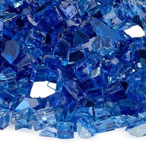 BBQGuys Signature 1/4-Inch Cobalt Blue Reflective Fire Glass - 10 Pounds