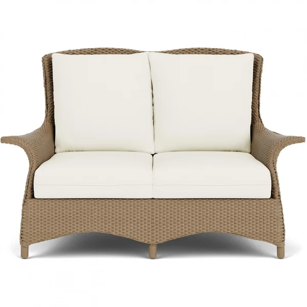 Mandalay Lloyd Loom Loveseat in Fawn/Sailcloth Salt by Lloyd Flanders