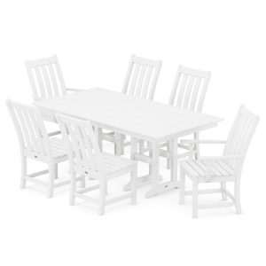 POLYWOOD Vineyard 7-Piece Farmhouse Dining Set - White