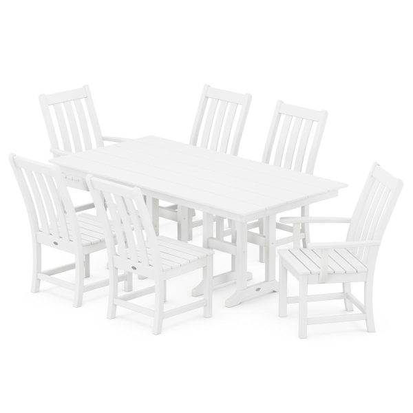 POLYWOOD Vineyard 7-Piece Farmhouse Dining Set - White
