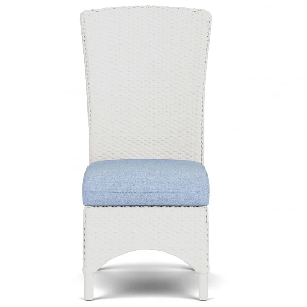 Mandalay Wicker Dining Side Chair in Matte White/Demo Skyway By Lloyd Flanders