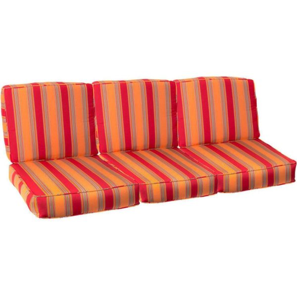 Sunbrella Bravada Salsa 6 Piece Large Outdoor Replacement Sofa Cushion Set W/ Piping By BBQGuys Signature