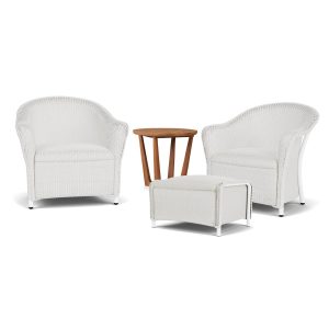 Reflections 4 Pc Lloyd Loom Seating Set in Matte White by Lloyd Flanders