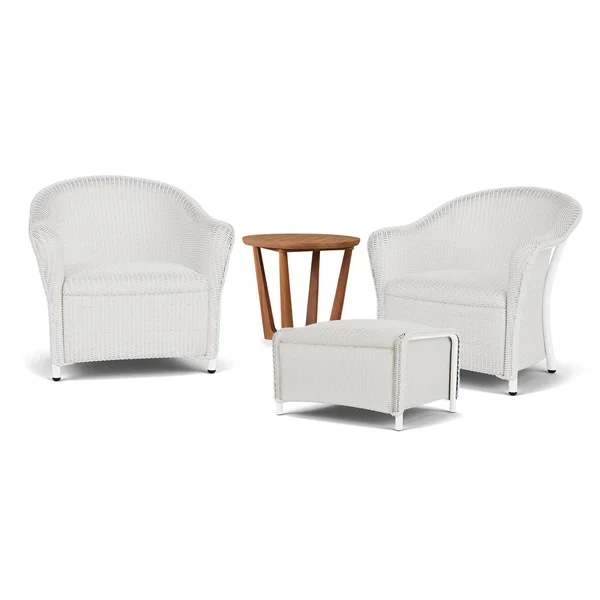 Reflections 4 Pc Lloyd Loom Seating Set in Matte White by Lloyd Flanders