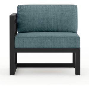 Misty Cove Aluminum Left Arm Section in Black/Cast Lagoon by Lakeview Outdoor Designs