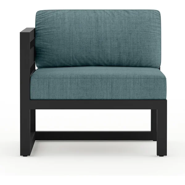 Misty Cove Aluminum Left Arm Section in Black/Cast Lagoon by Lakeview Outdoor Designs